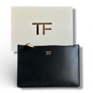 Tom Ford Authentic Black Pouch With Gold Hardware & Tom Ford Box tissue paper